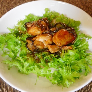 牡蠣と豚バラのピリ辛炒め丼